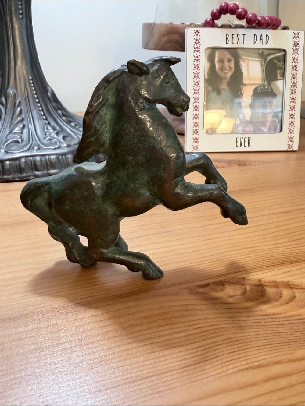 Vintage bronze rearing Horse Sculpture